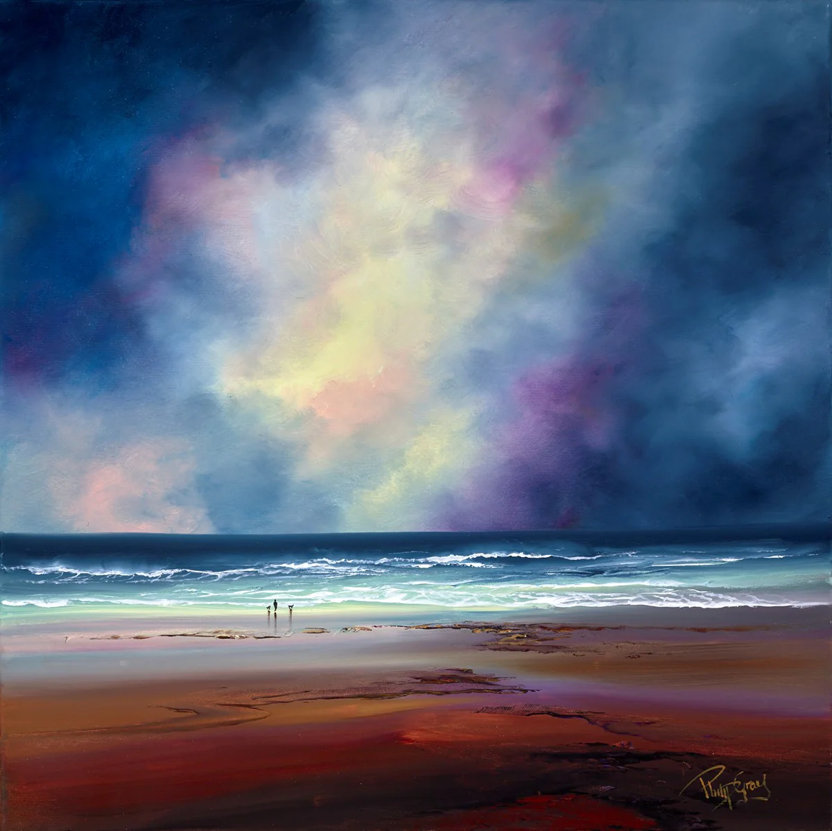 Dog Walking On The Beach